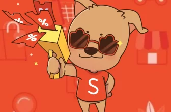 Mascote da Shopee distribuindo Cupons de desconto e frete grátis