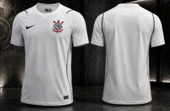 camisa corinthians 2026 titular branca com listras finas oficial da nike frente e verso
