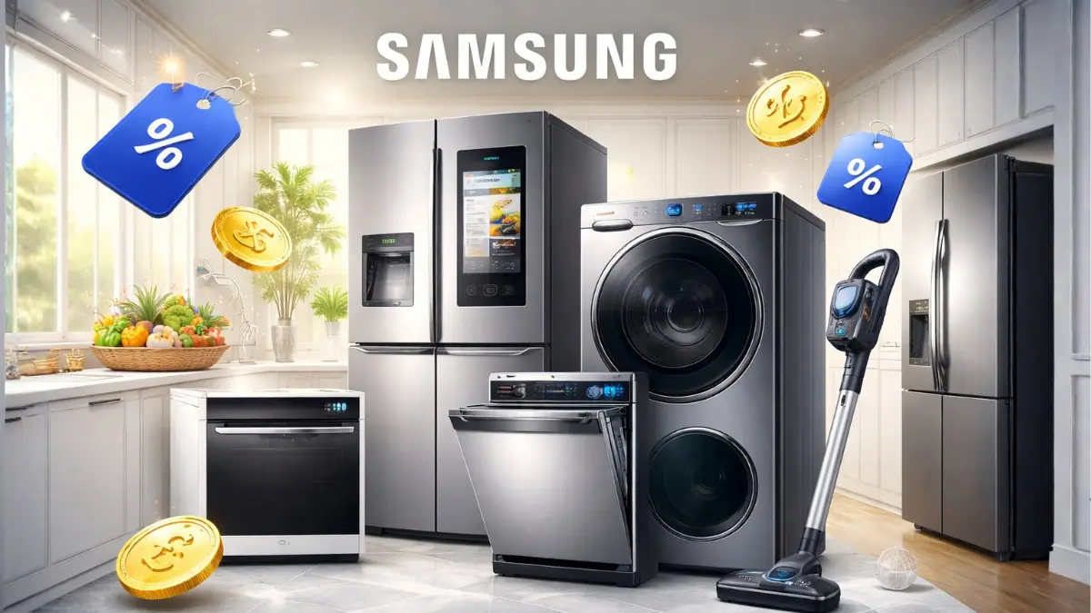 Eletrodomésticos Samsung modernos para usar o Cupom Samsung Primeira Compra e economizar no site oficial