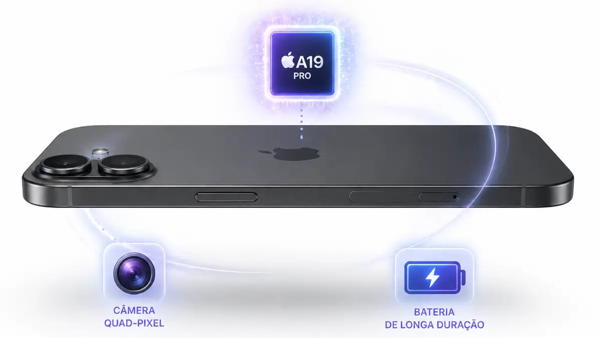 Especificações técnicas do iPhone 17 com Chip A19 e Apple Intelligence