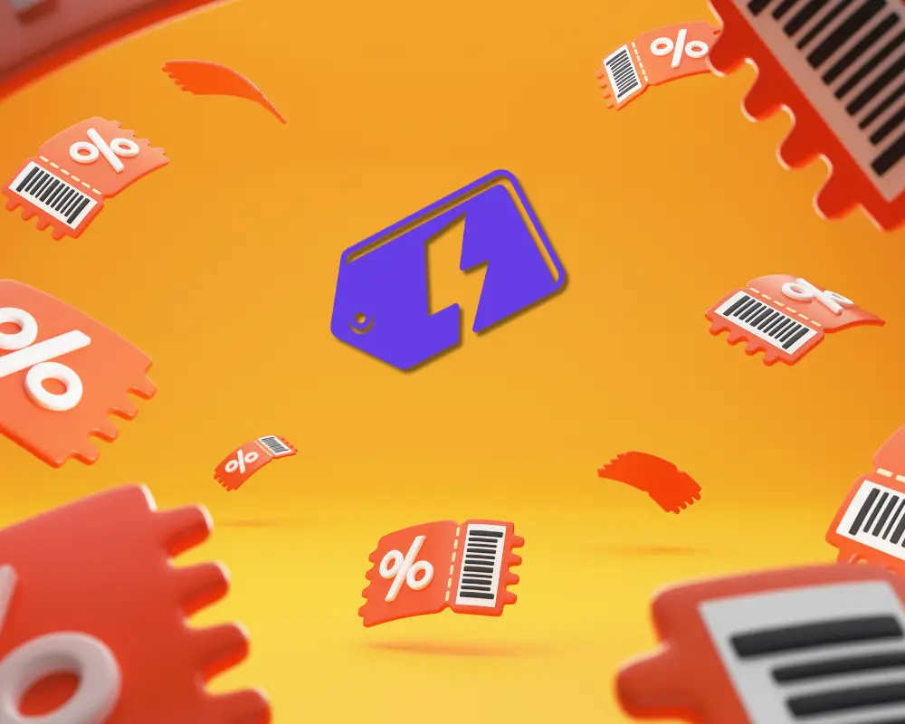 Banner de oferta relâmpago com um cronômetro, simbolizando a urgência e a oportunidade dos cupons de primeira compra.