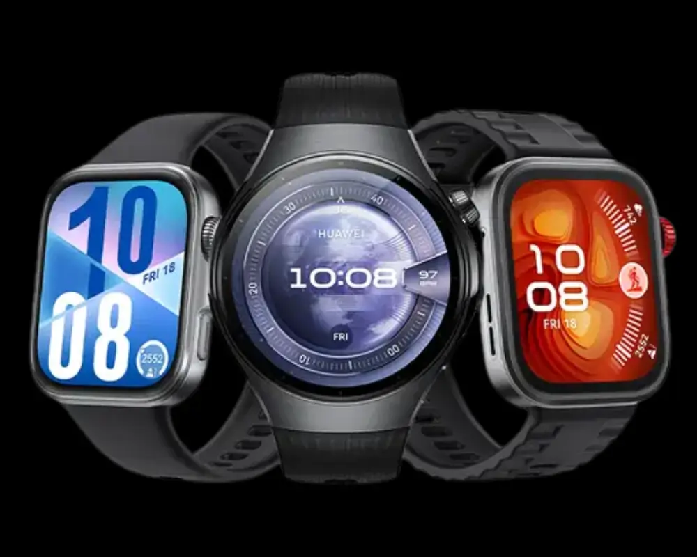 Vários modelos de smartwatches, incluindo modelos redondos e quadrados, em promoção com cupom de desconto na Fast Shop.