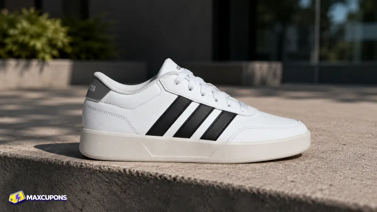 tenis adidas breaknet feminino branco e preto em destaque estilo casual urbano