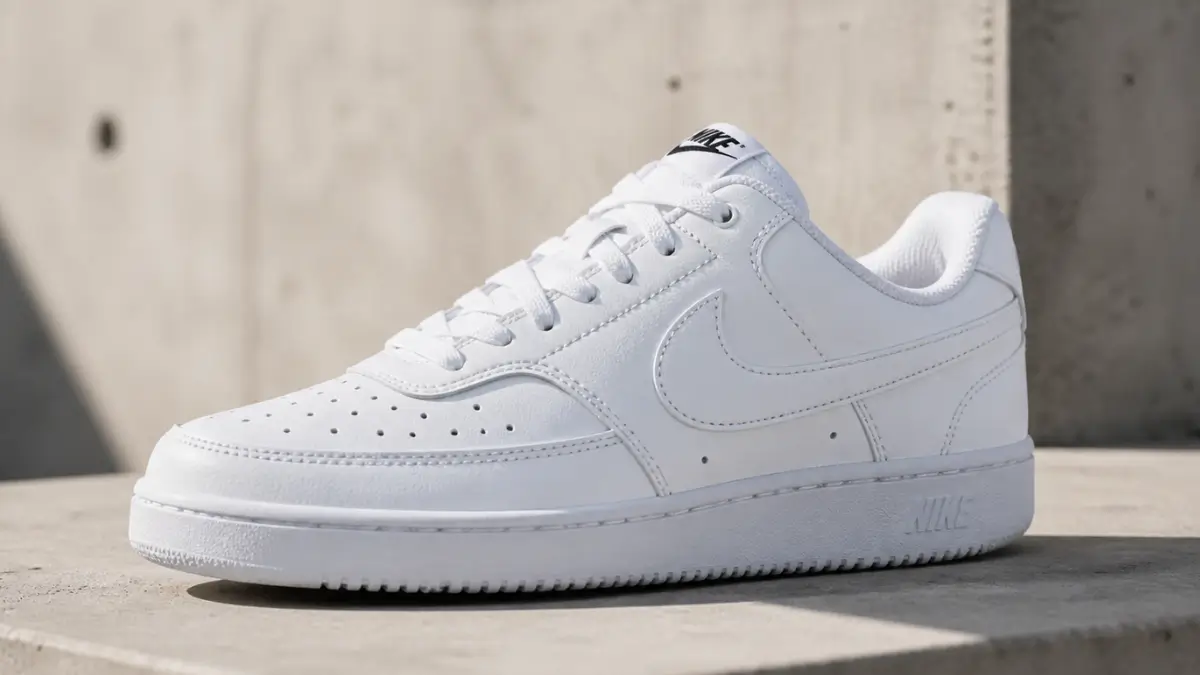 tenis nike court vision masculino branco em ângulo lateral estilo casual